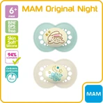Mam Original night 6+ meses - 2 chupetes de silicona con motivos surtidos