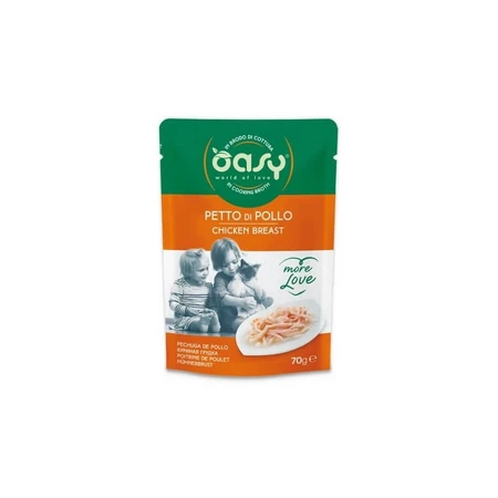 Oasy More love kipfilet - aanvullend diervoeder voor volwassen katten 70 gr