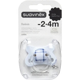 Suavinex soother fusion physiological latex teat 2-4 months assorted colors