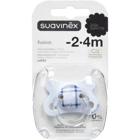 Suavinex soother fusion physiological latex teat 2-4 months assorted colors