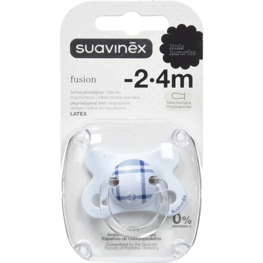 Suavinex soother fusion physiological latex teat 2-4 months assorted colors