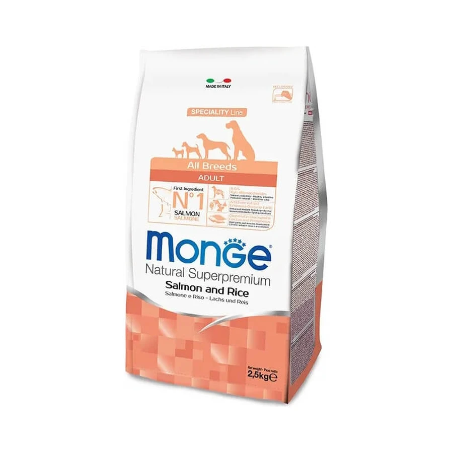 Monge Natural superpremium adult all breeds salmon and rice pienso 2.5 kg