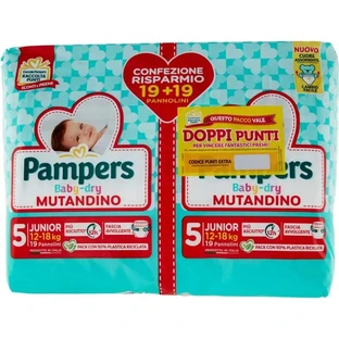 Pampers baby dry panty - 38 couches double pack taille 5 junior 12-18 kg