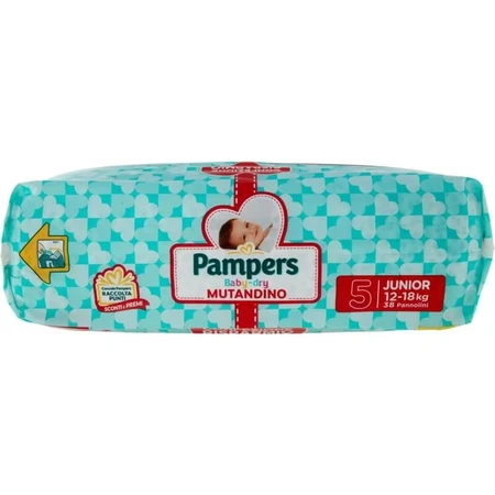 Pampers baby dry panty - 38 couches double pack taille 5 junior 12-18 kg