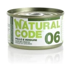 Natural code 06 kip en groenten - volledige voeding voor volwassen katten 85 gr