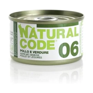 Natural code 06 kip en groenten - volledige voeding voor volwassen katten 85 gr