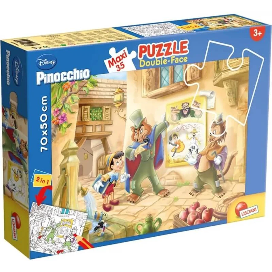 Lisciani Maxi-Puzzle doppelgesichtig 35 Teile Pinocchio 48182