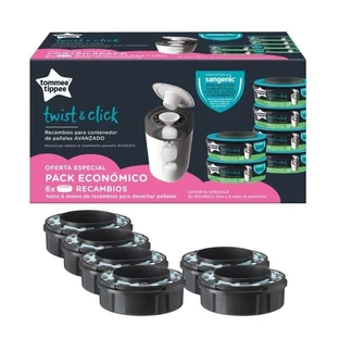 Sangenic Twist &amp; click - 6 nachhaltige antibakterielle Nachfüllpackungen für die Windelentsorgung