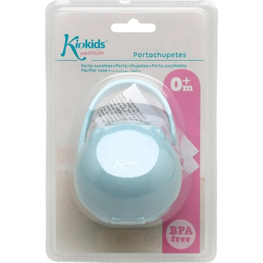 Kiokids Soother holder with hook 0m+ - blue