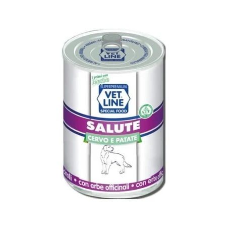 Vet line Health perro ciervo y patatas - alimento completo para perros ancianos, obesos o intolerantes 400 gr