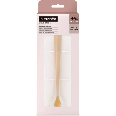 Suavinex selection color essence 4m+ - siliconen lepel - mango