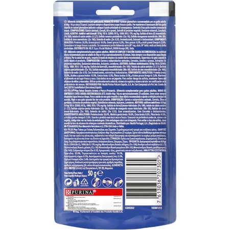 Purina felix play tubes dinde et jambon - snacks pour chats adultes 50 gr