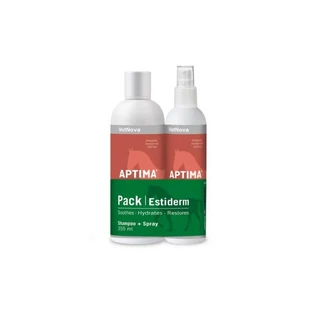 Vetnova Aptima estiderm - 1 shampoo+ 1 spray dermatologische hydraterende herstellende gevoelige huid voor paarden 355 ml + 236 ml