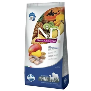 Farmina N&amp;d tropische Auswahl Hering und tropische Früchte - Ergänzungsfuttermittel für erwachsene mittelgroße Hunde 2 kg