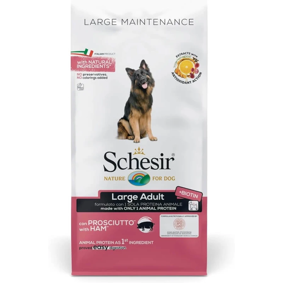 Schesir Large maintenance large adult met ham - complete voeding voor grote volwassen honden 12 kg