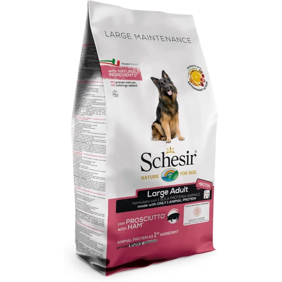 Schesir Large maintenance large adult met ham - complete voeding voor grote volwassen honden 12 kg