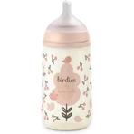Suavinex birdies - baby bottle with silicone teat sx pro medium flow anticolic 3m+ pink 270 ml