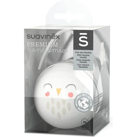 Suavinex bonhomia - white owl pacifier holder