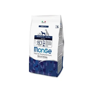 Monge Medium nourriture sèche pour chiens âgés riche en poulet 12 kg