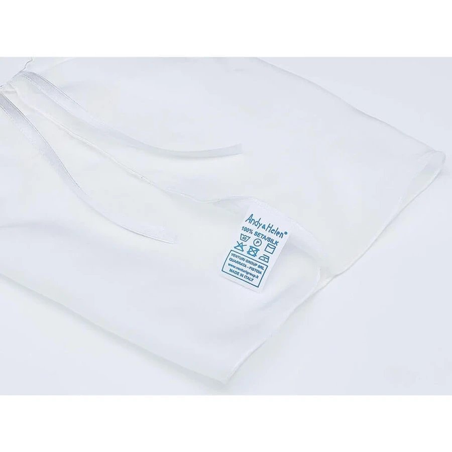 Andy &amp; helen Sky fortune blusa con letras bordadas en 100% seda