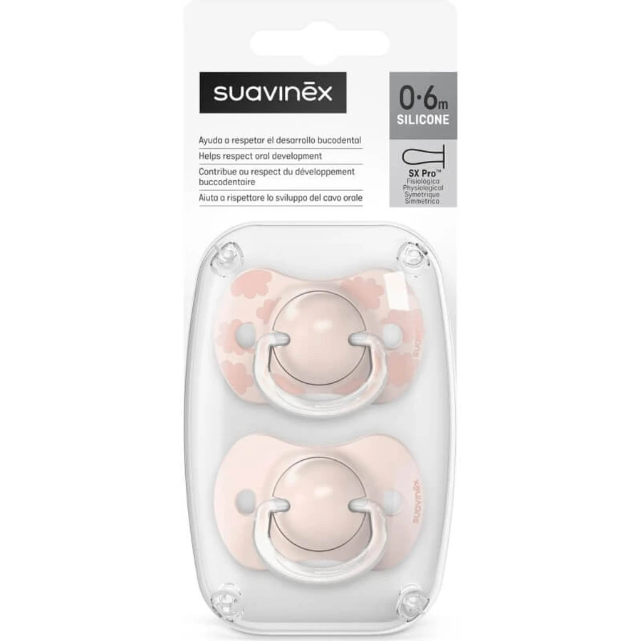 Suavinex dreams - 2 sucettes en silicone 0-6 mois - rose
