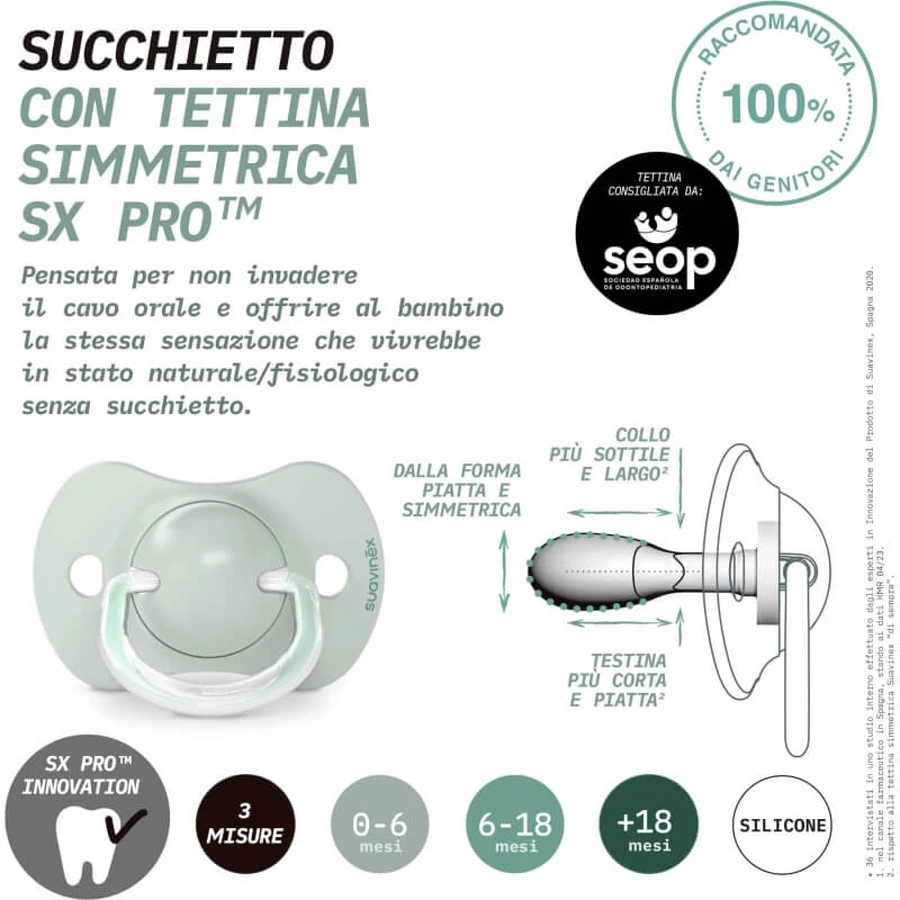 Suavinex dreams - 2 sucettes en silicone 0-6 mois - rose