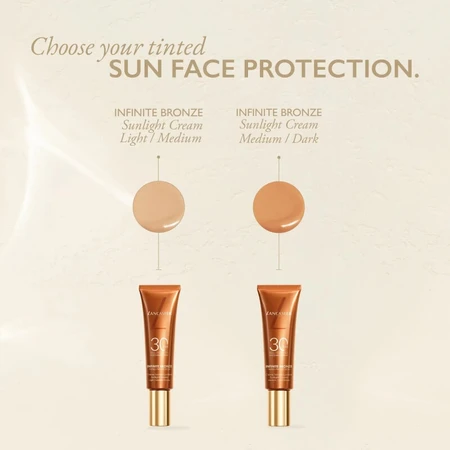 Lancaster Infinite bronze protection teintée crème solaire spf 30 - fond de teint crème lumineuse - clair/moyen