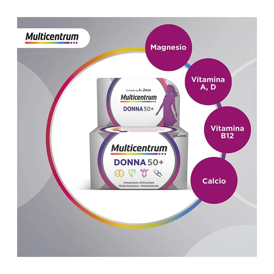 Multicentrum donna 50+ - suplemento de vitaminas y minerales 3 frascos de 30 comprimidos