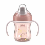 Tasse d'apprentissage Chicco - bec verseur anti-goutte avec poignées amovibles rose 6m+.