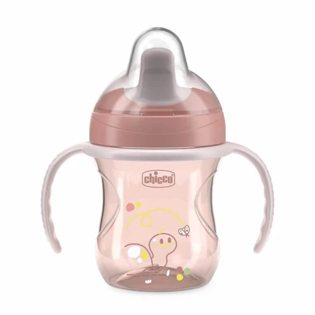 Chicco oefenbeker - druppeltuit met afneembare handvaten roze 6m+