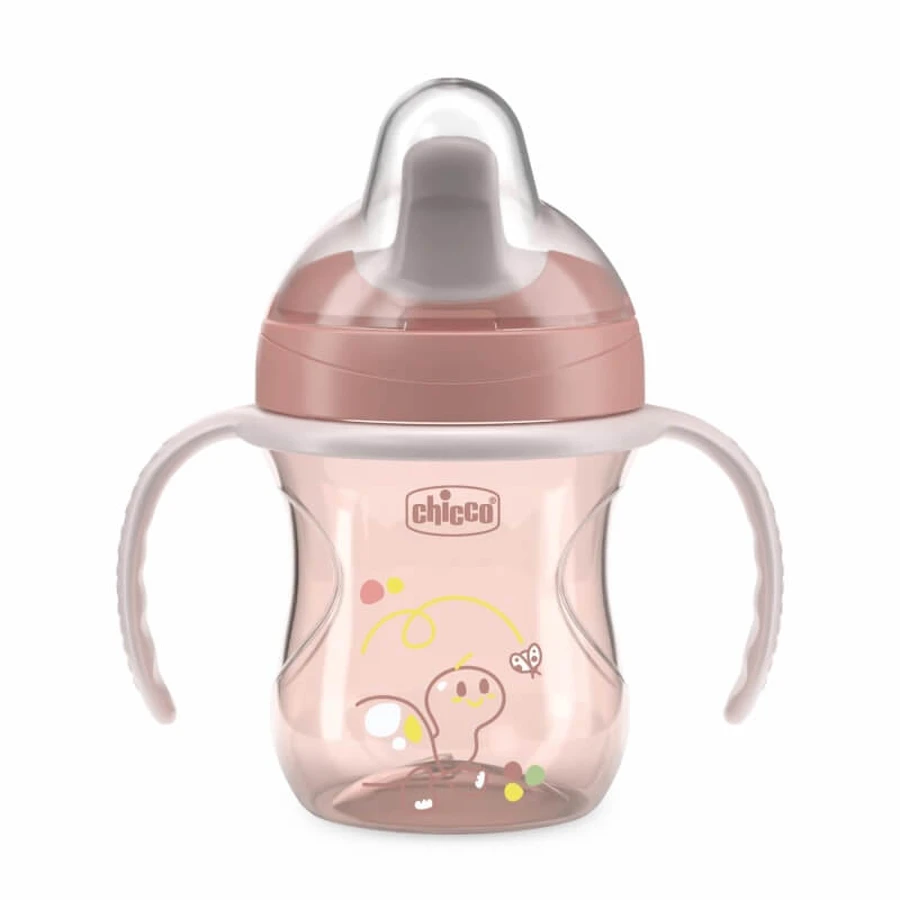 Chicco oefenbeker - druppeltuit met afneembare handvaten roze 6m+