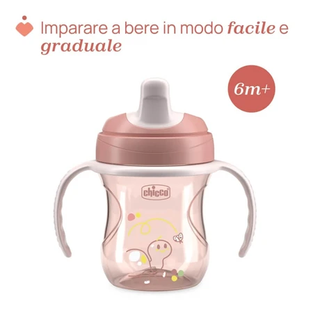 Chicco oefenbeker - druppeltuit met afneembare handvaten roze 6m+