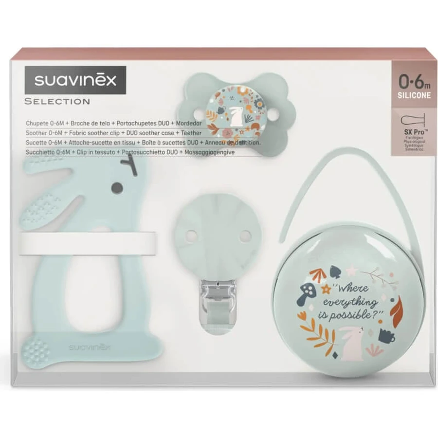Suavinex wonderland - 4 element baby gift set - light blue