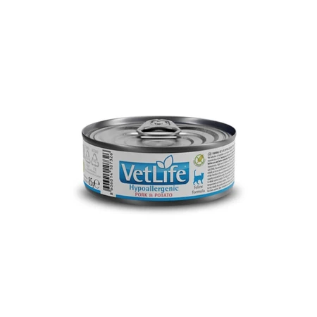 Farmina Vet life hypoallergeen varkensvlees&amp;aardappel - volledige voeding voor katten met intoleranties 85 gr