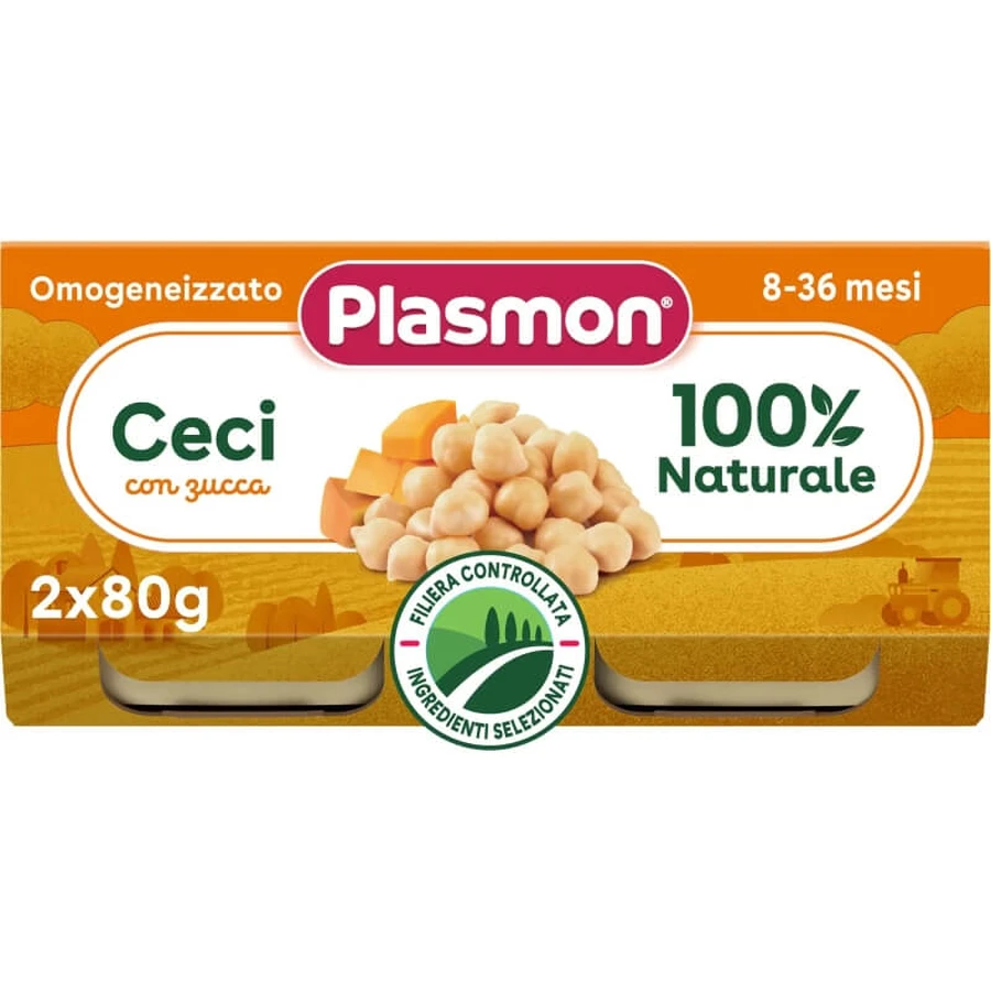 Plasmon gehomogeniseerd met kikkererwten en pompoen 2x80 g