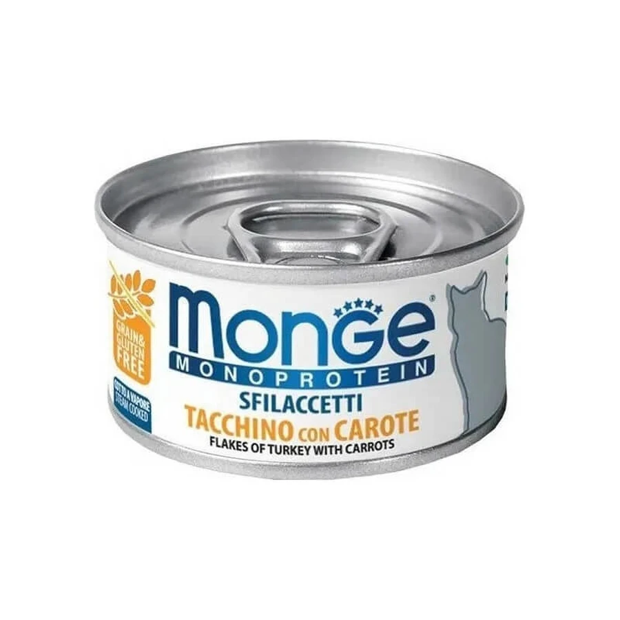 Monge Monoprotein filets kalkoen/wortel - natvoer voor katten 80 gr