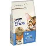 Purina cat chow 3 en 1 pavo - alimento completo para gatos adultos esterilizados 1,5 kg