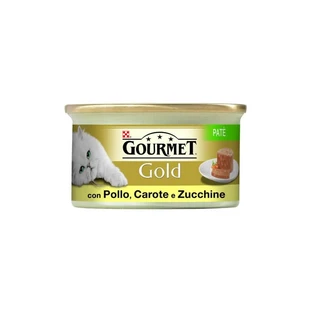 Purina Gourmet Gold Pastete Huhn Karotte und Zucchini - Alleinfuttermittel für ausgewachsene Katzen 85 gr