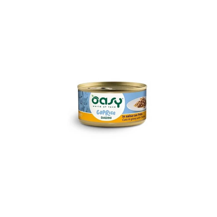Oasy Caprice cubes in sauce with chicken - complete food for adult cats 85 gr.
