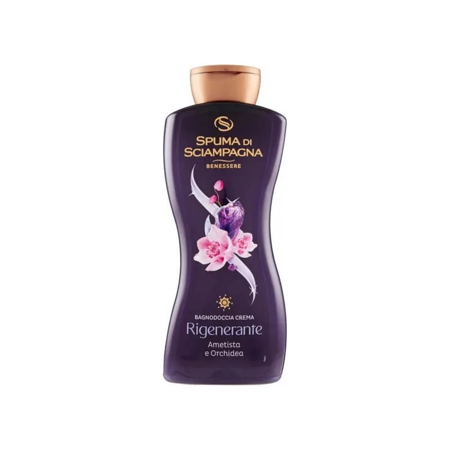 Mousse shampoing à l'améthyste et à l'orchidée - gel douche crème régénérant 650 ml
