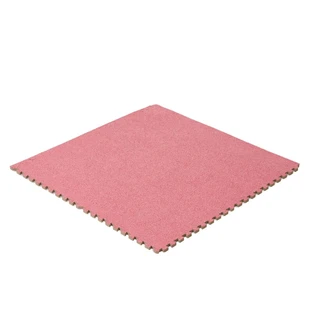 Kiokids Alfombra de juego - 4 módulos eva rosa y moqueta 60x60 cm