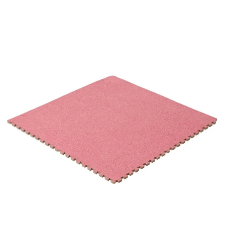 Kiokids Alfombra de juego - 4 módulos eva rosa y moqueta 60x60 cm