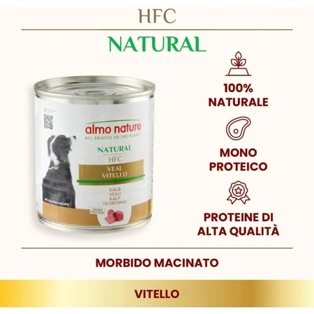 Almo nature Hfc natural ternera - comida húmeda para perros adultos 290 gr.
