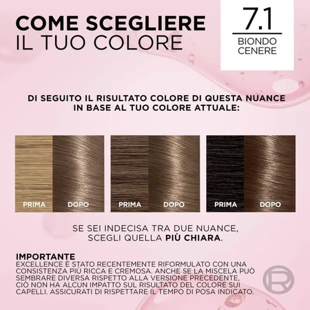 L'oreal paris Excellence creme - triple tratamiento coloración no. 7/1 rubio ceniza