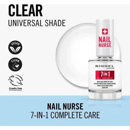 Rimmel nail nurse - traitement des ongles 7 en 1 base et top coat