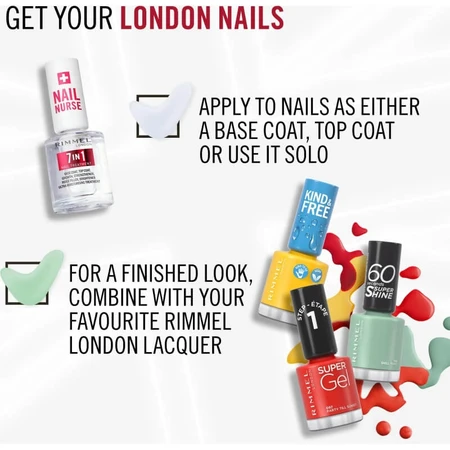 Rimmel nail nurse - traitement des ongles 7 en 1 base et top coat