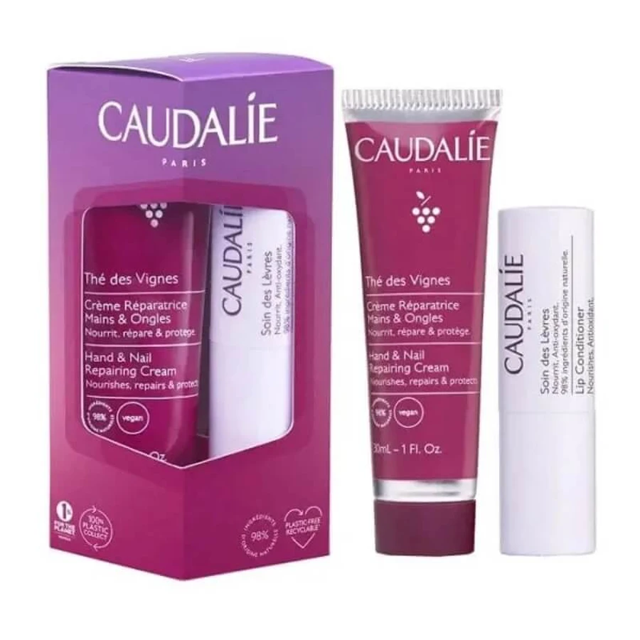 Caudalie Dúo manos y labios Thé des vignes - crema de manos 30 ml + barra de labios 4,5 ml