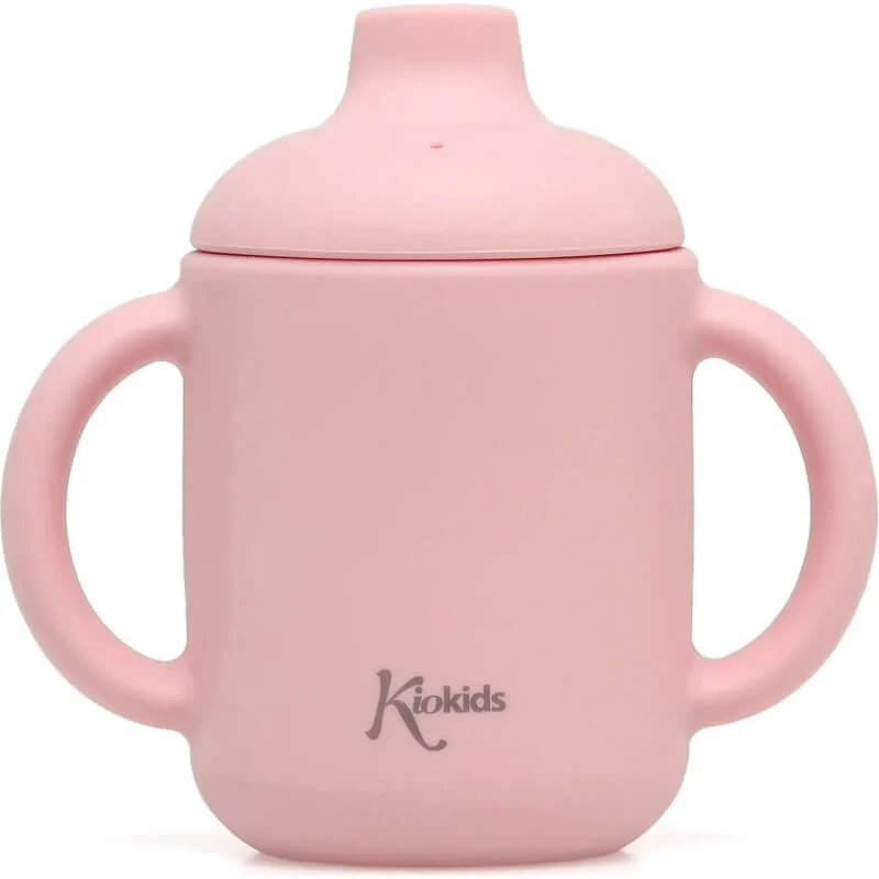 Kiokids Silicone cup with handles 120 ml pink 4m+