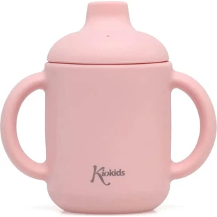 Kiokids Silikonbecher mit Henkel 120 ml rosa 4m+