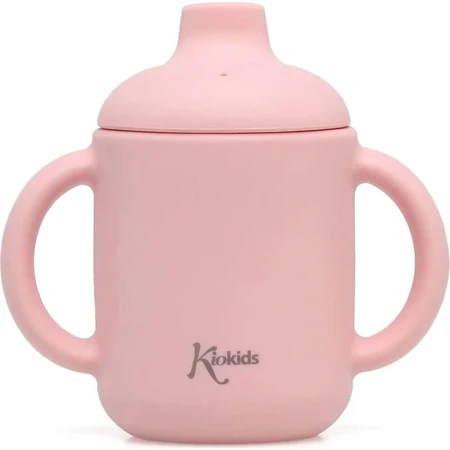 Kiokids Silikonbecher mit Henkel 120 ml rosa 4m+